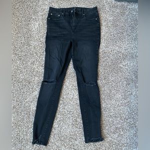 American Eagle Outfitters Black Ripped The Lu(x)e Jean Skinny